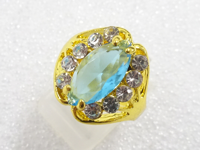 JAPANESE KIMONO / ANTIQUE COLORED STONE RING (SIZE 13)